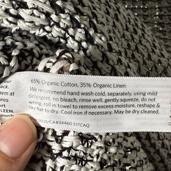 Eileen Fisher Organic linen & cotton blend crewneck knit lined sweater, Size L - Picture 9 of 12